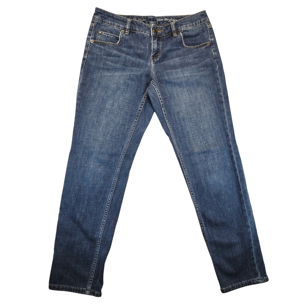The Limited Denim Slim Boyfriend Jeans Medium Wash Ankle Length Size 8
